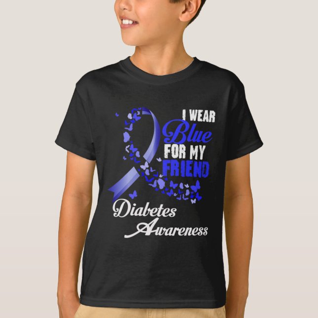 T-shirt Wear Blue For My Friend T1d Diabetes Awareness Blu (Devant)