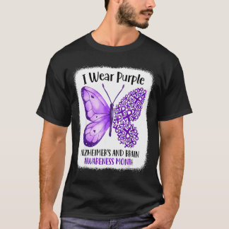 T-shirt Wear purple alzheimer's and brain awareness month