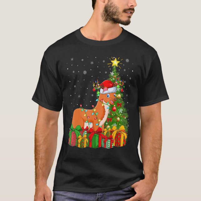 T-shirt Weasel   Xmas Holiday Santa Weasel Christmas Tree (Devant)