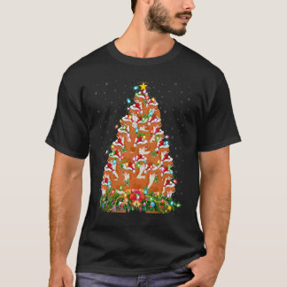 T-shirt Weasel   Xmas Lights Santa Weasel Christmas Tree