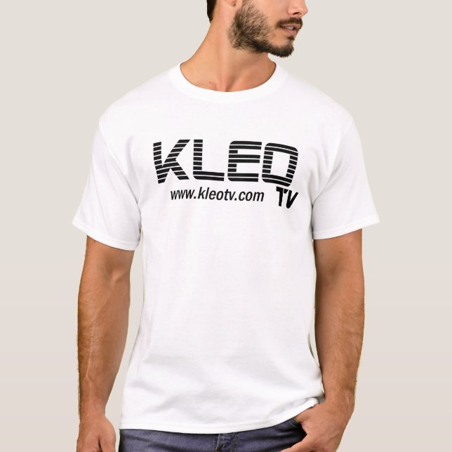 T-shirt Web blanc de logo de KLEO TV (Devant)