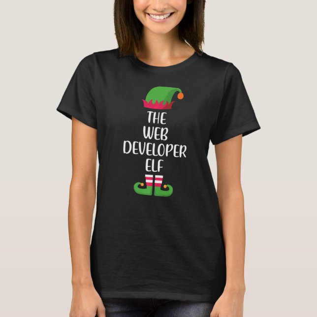 T-shirt Web Developer Elf Family Matching Group Noël (Devant)