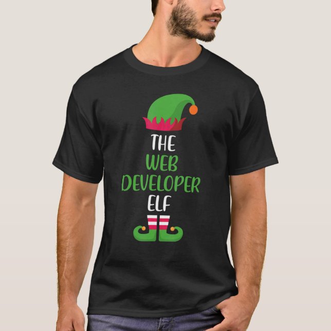 T-shirt Web Developer Elf Family Matching Group Noël (Devant)