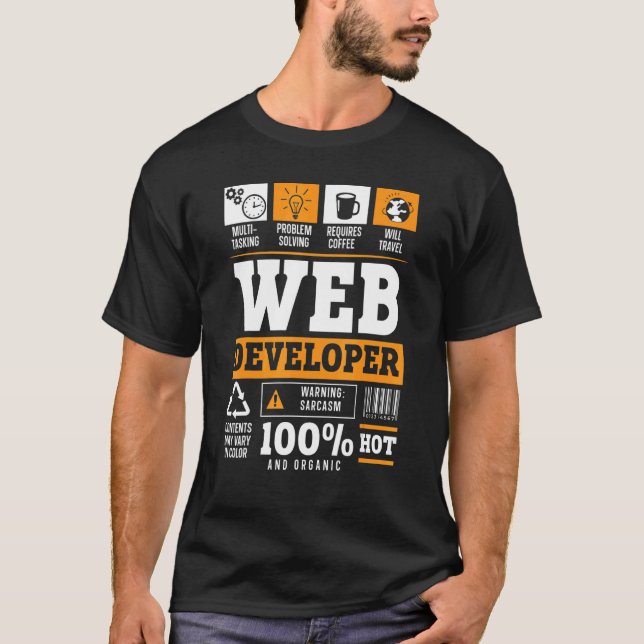T-shirt Web Developer IT Guy Computer Website Development  (Devant)