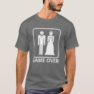 T-shirt wedding game over retro girl