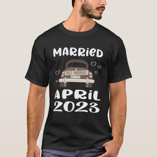 T-shirt Wedding Love April 2023 Married (Devant)