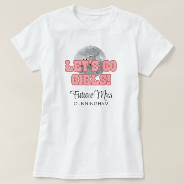 T-shirt Week-end de fête de Bachelorette Disco Mariée Rétr (Design devant)