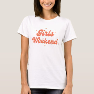 T-shirt Week-end entre filles tenue de bachelorette rétro 