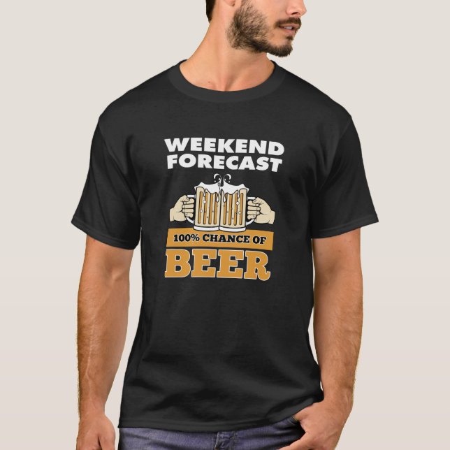 T-shirt Week-end prévu - bière ! (Devant)