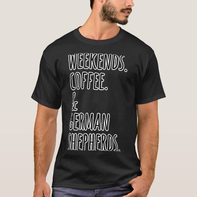 T-shirt Week-ends Café allemand bergers chien (Devant)