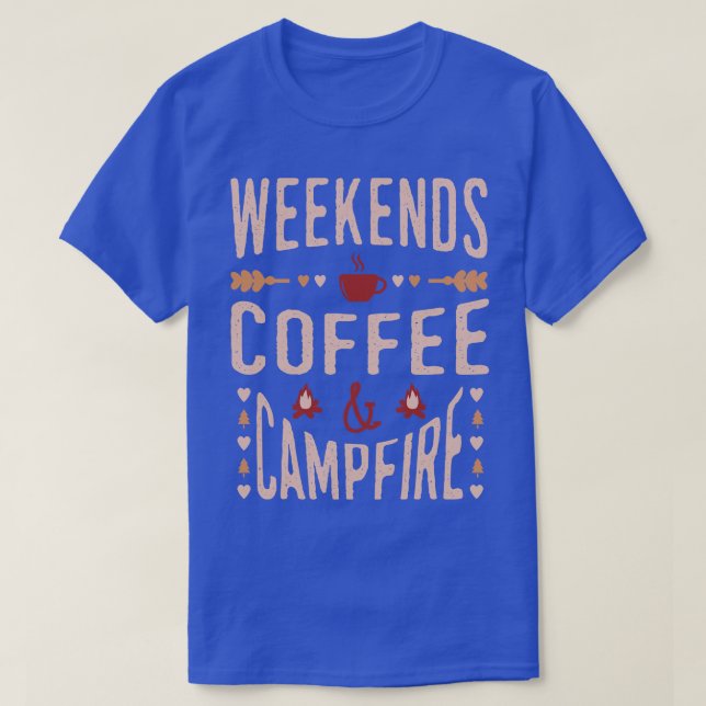 T-shirt Week-ends Café Et Feu De Campagne (Design devant)