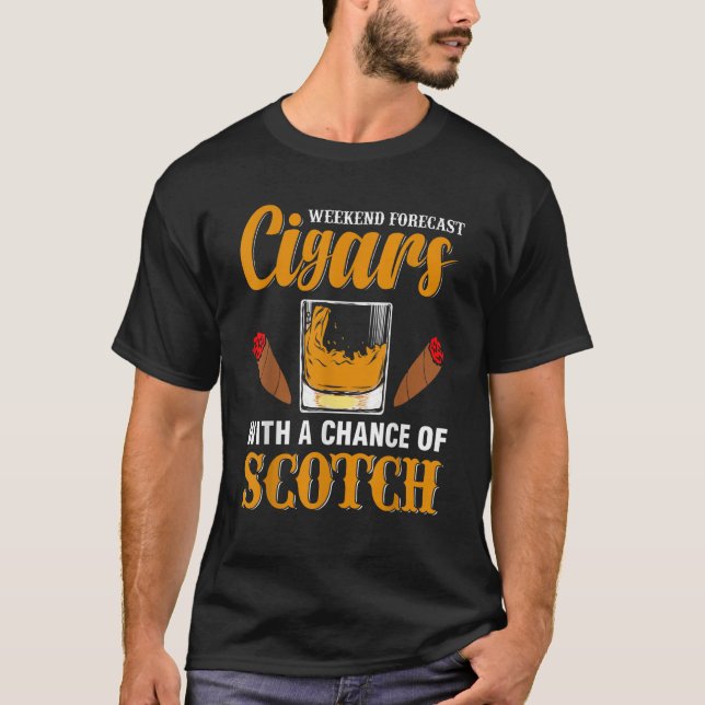 T-shirt Weekend Prévision Cigars Scotch Cigar Whiskey Men  (Devant)