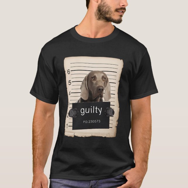 T-shirt Weimaraner Chien Mug Tiré Mauvais Chien (Devant)
