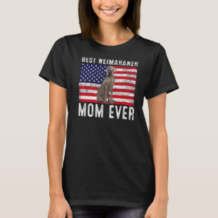 T-shirt Weimaraner Mom Usa American Flag Weimaraner Chien