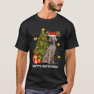 T-shirt Weimaraner Noël Lumières Arbre Père Noël Pajama de