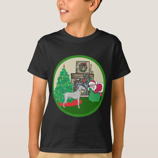 T-shirt weimaraner Santa (Devant)