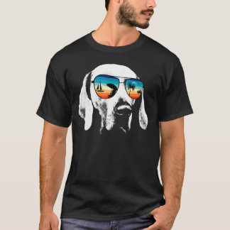 T-shirt Weimeraner Labrador Avec Lunettes de soleil Retro