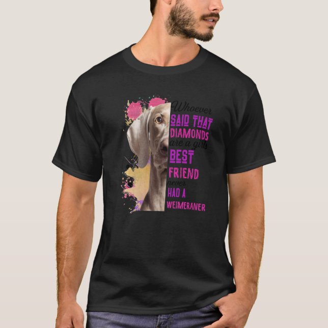 T-shirt Weimeraner Sont Une Fille Meilleur Ami Chien Maman (Devant)