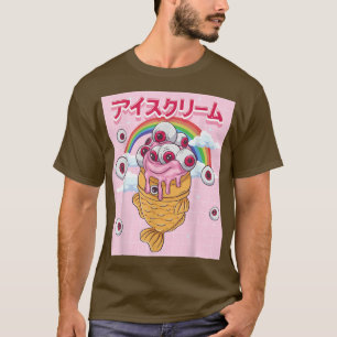 T-shirt Weirdcore esthétique Kawaii Taiyaki Ice Cream Cone