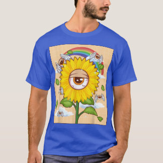 T-shirt Weirdcore esthétique Kawaii Tournesol Oeil ailé