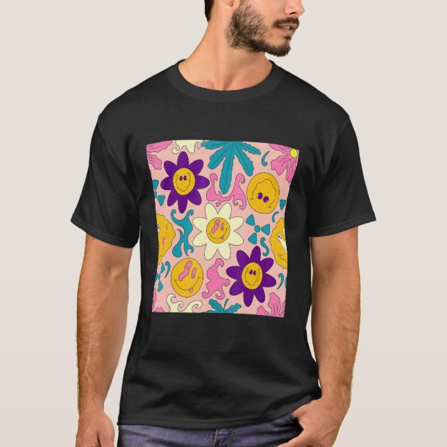 T-shirt Weirdcore Kidcore Trippy esthétique Sourire heureu (Devant)