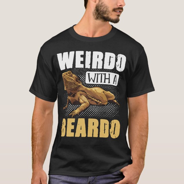 T-shirt Weirdo Dragon Porté Avec Un Beardo Reptiles (Devant)