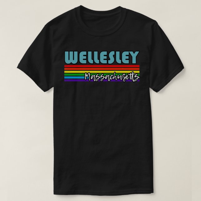 T-shirt Wellesley Massachusetts Pride Wellesley Gay (Design devant)