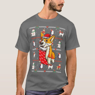 T-shirt Welsh Corgi Chien laid Noël 1