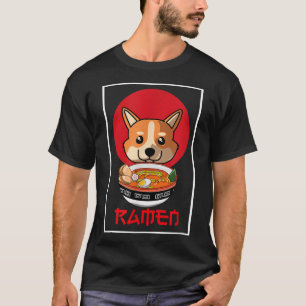 T-shirt Welsh Corgi Cute Kawaii Japonais Ramen Chien Maman