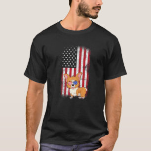 T-shirt Welsh Corgi Drapeau Usa Garçons Filles Hommes Femm
