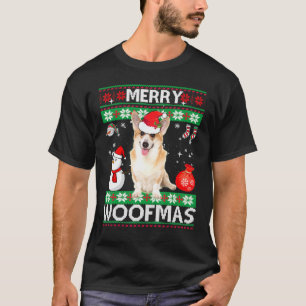 T-shirt Welsh Corgi Joyeux Woofmas Noël