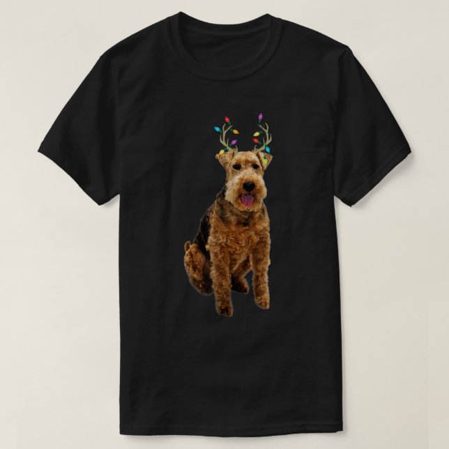 T-shirt Welsh Terrier Reindeer Christmas Dog (Design devant)