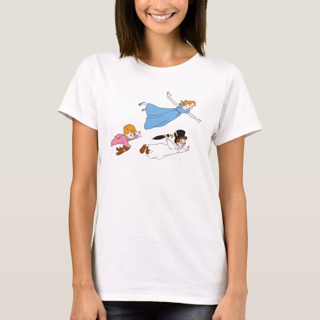 T-shirt Wendy, John et Michael Darling Flying de Peter Pan (Devant)