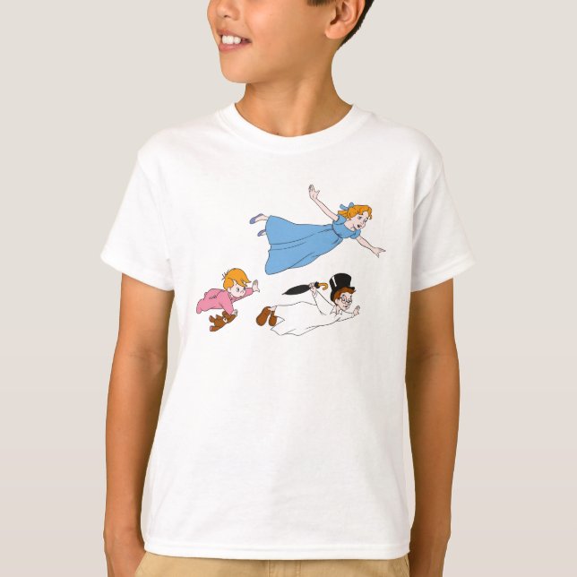 T-shirt Wendy, John et Michael Darling Flying de Peter Pan (Devant)