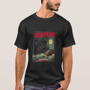T-shirt Werepurr Werewolf Cat Vintage Horreur Movie Poster