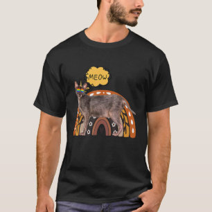 T-shirt Werewolf Chat Lykoi Meow Horne avec lunettes arc-e