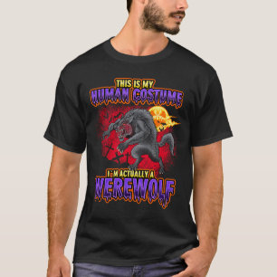 T-shirt Werewolf Halloween Costume Wolf Graveyard My Human