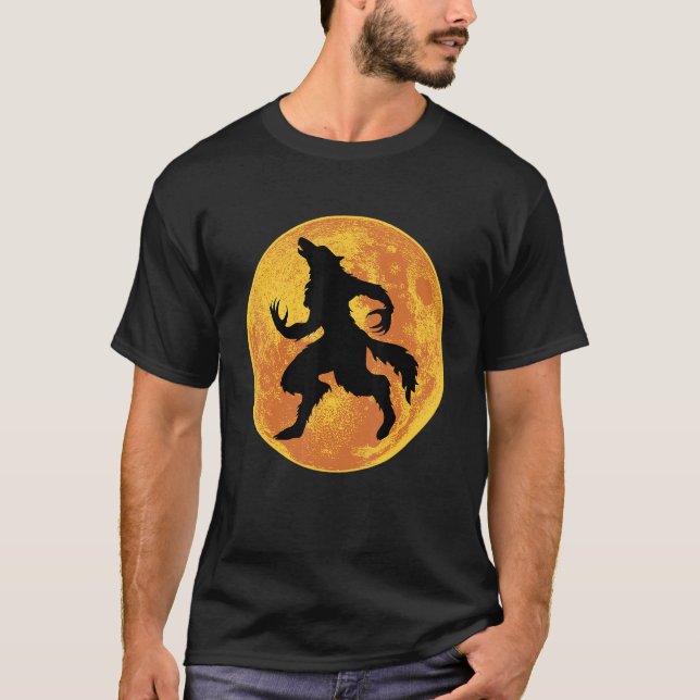 T-shirt Werewolf Halloween Pleine lune Effrayant Wolf Horr (Devant)