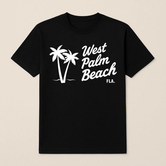 T-shirt West Palm Beach Floride Tropical Script minimalist (Créateur téléchargé)