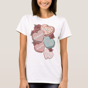 T-shirt Western Country Saint Valentin Coeurs