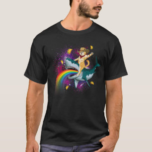 T-shirt Western Cowboy Chat Monter Un Requin Dans Taco Spa