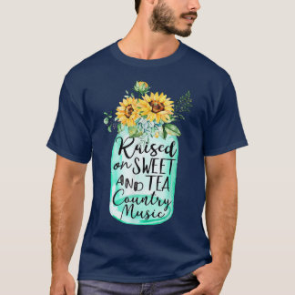T-shirt Western Girl Sunflower Raised on Sweet Tea and Cou