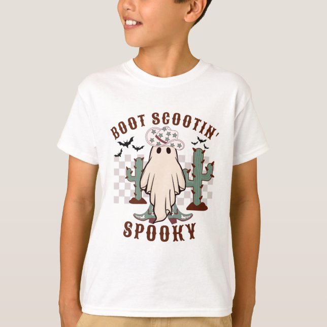 T-shirt Western Halloween Boot Scootin Éffrayant (Devant)