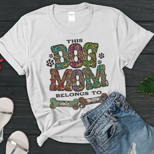 T-shirt Western Leopard Patch Motif Chien Maman Animal Ani