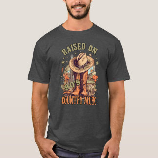 T-shirt Western Music Raised on 90s Country Music cadeau