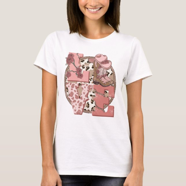 T-shirt Western Pays Saint Valentin Amour (Devant)
