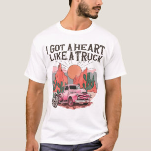 T-shirt Western Sunset Cowgirl J'Ai Un Coeur Comme Un Cami