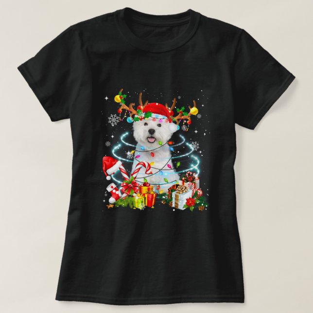 T-shirt Westie Reindeer Joyeux pyjama X (Design devant)