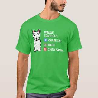 T-shirt Westie Video Game Controls gift friend
