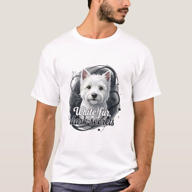 T-shirt Westie (White fur, dark secrets) (Devant)